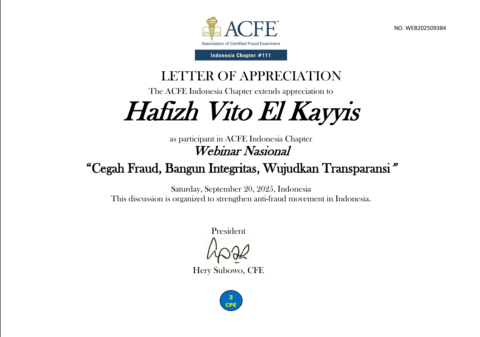 The ACFE Indonesia Chapter